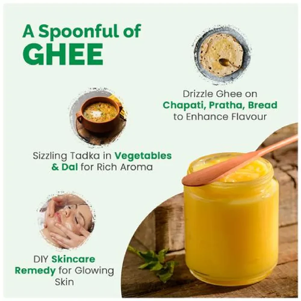 Auric A2 Desi Cow Ghee - Vedic Bilona Method, Traditional Curd Churned, 500 ml Glass Jar-7.webp